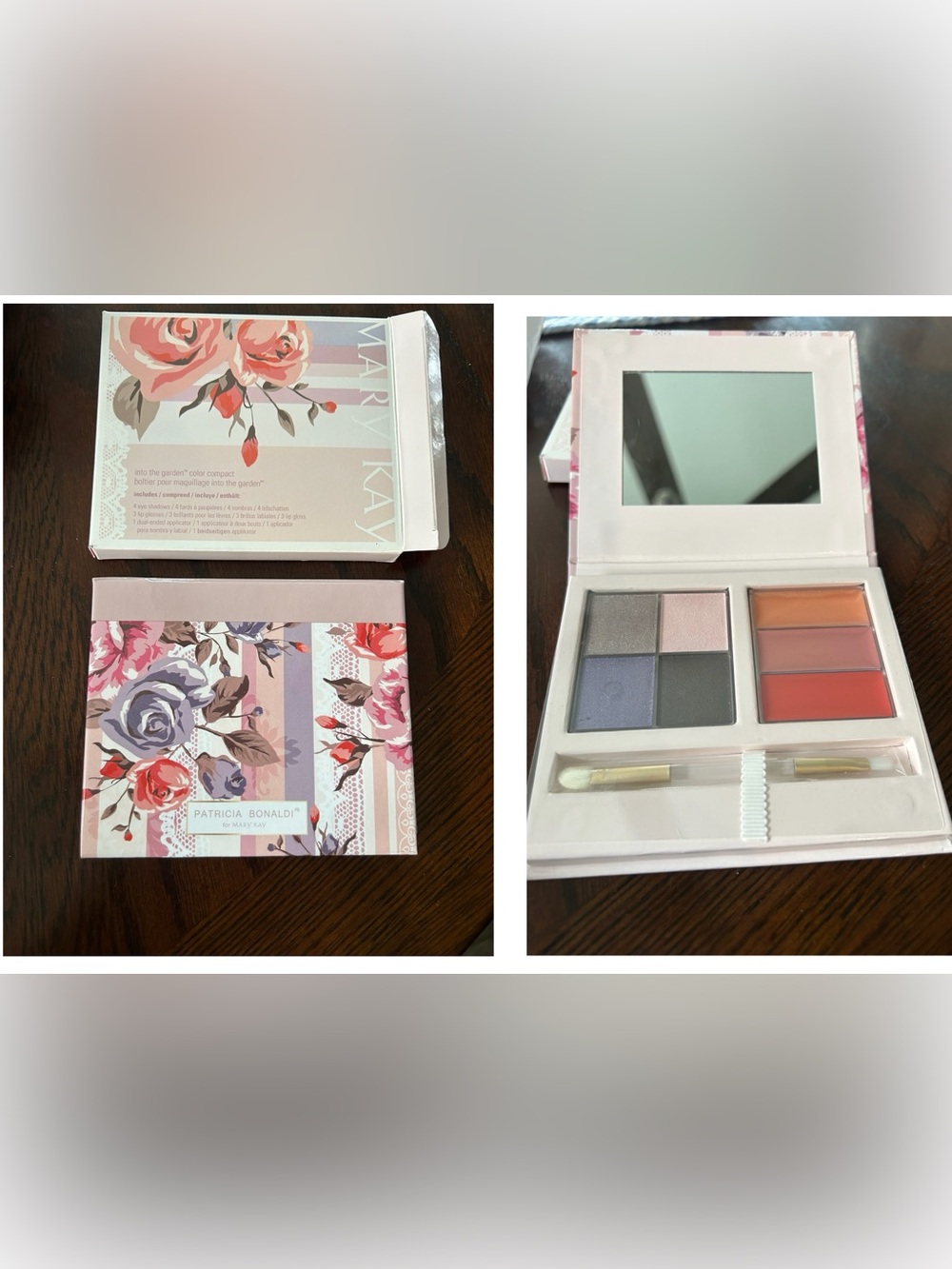 Mary Kay Into the Garden, Color Compact 4 Eyeshadow 3 lip gloss It’s New in Box.